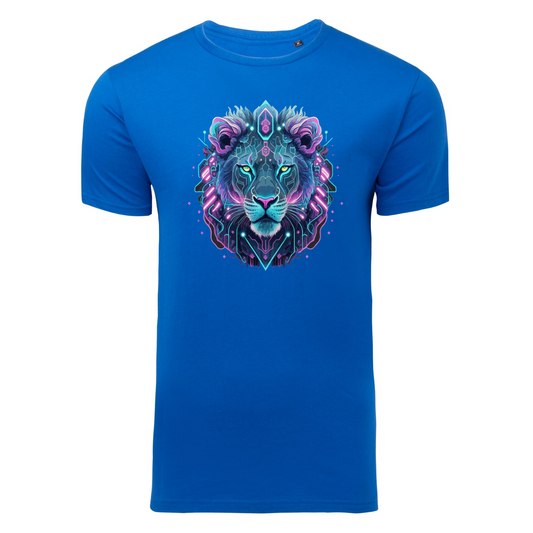 T-shirt Cyberpunk Lion with Neon Colors