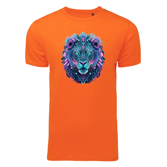 T-shirt Cyberpunk Lion with Neon Colors